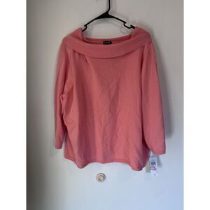 Rafaella Boat Neck Pink Long Sleeve‎ Sweater Plus Size 3X New